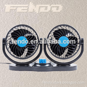 large size double head12v mini usb car fan